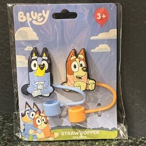 Bluey Straw Topper Set - Blue and Orange